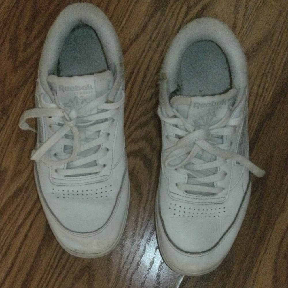 Reebok Classic 059503 White Lace Up Low Top Athletic Shoes Sneakers Size 7.5